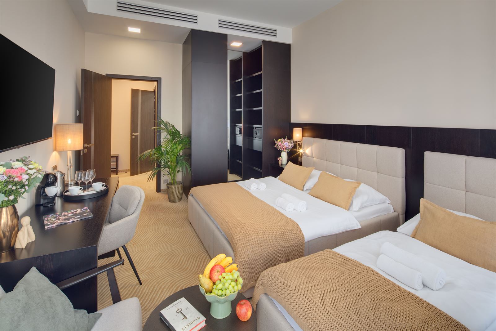 Třílůžkový pokoj hotelu Wenceslas v Praze
